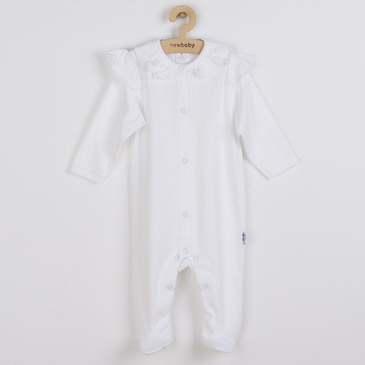 NEW BABY Kojenecký bavlněný overal New Baby Stripes bílý