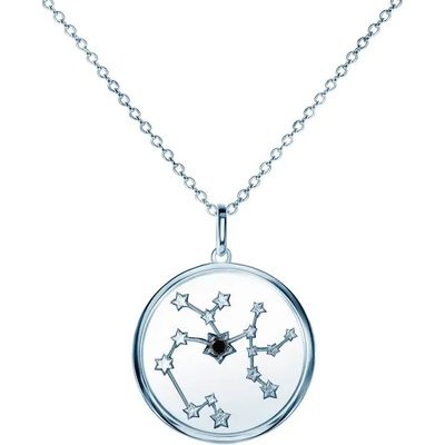 SAVICKI Зодиакална колие savicki. Стрелец: сребърен. черен диамант