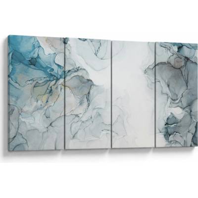 Obraz - Modrý mramor, štvordielne 160x80 cm