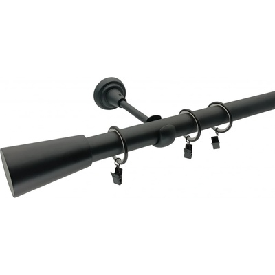 KovovégarnýžeCZ Classico elegance 25 mm Jednořadá Bez kroužků černá matná 320 cm