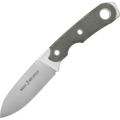 Viper BASIC3 Spear Point Satin CPM Magnacut, Green Canvas Micarta, Kydex VT4034CG