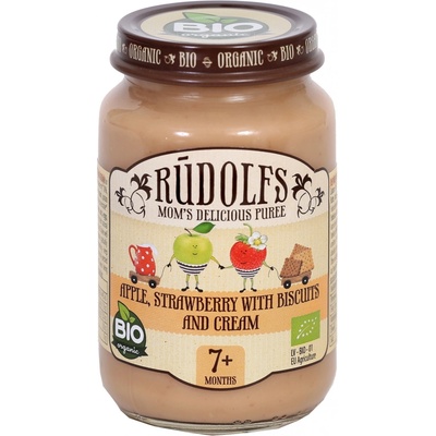 Rudolfs BIO jablko jahody sušenky smetana 190 g – Zboží Dáma
