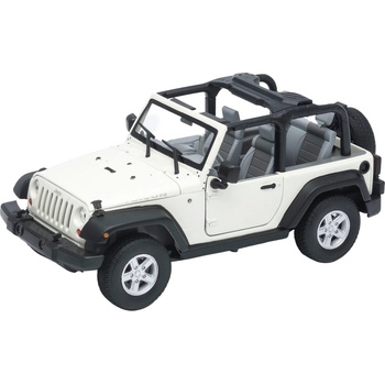 Welly Метална количка Welly - 2007 Jeep Wrangler Rubicon, бяла, 1: 24 (22489C-W)