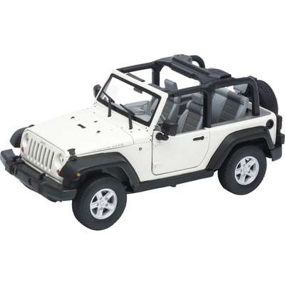 Welly Метална количка Welly - 2007 Jeep Wrangler Rubicon, бяла, 1: 24 (22489C-W)