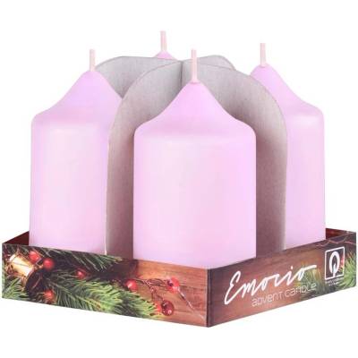 Emocio adventní válec 4ks 40x80 růžové