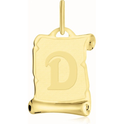 Gemmax Zlatý přívěsek Písmeno D pergamen zmatněný GUPYN 56521