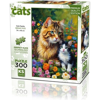 KS Games Пъзел KS Games от 300 части - Семейство котки (19257)