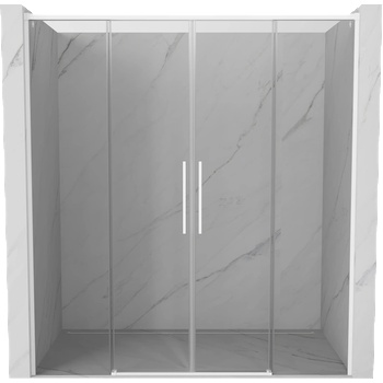 Mexen Rox Двойни плъзгащи се душ врати 190 см, прозрачни, бели - 8C2-190-002-20-00 (8C2-190-002-20-00)