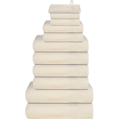 vidaXL Комплект кърпи FROGN от 12 части кремави, 360 г/м2 (137109)