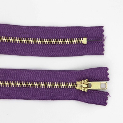 Pro Háčkování Kovový zip nedělitelný 16 cm, Ø 6 mm fialový