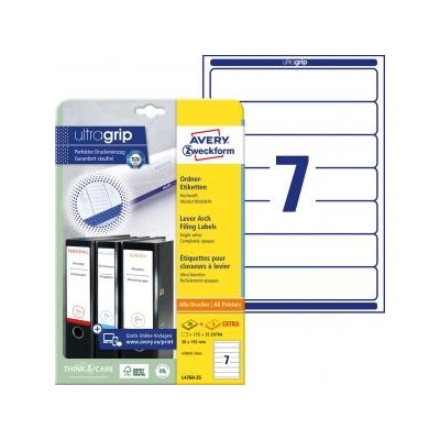 avery zweckform Etikety univerzálne na zakladače 38 x 192 mm Avery A4 25+5 hárkov