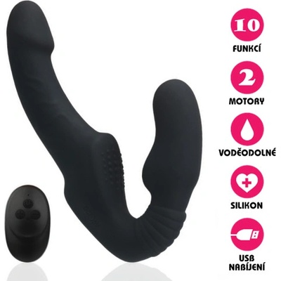 VšeNaSex.cz Silikonový USB Lesbian Double Vibe černý