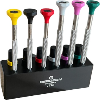 Bergeon Стойка за отвертки Bergeon 7778 с 6 отвертки и резервни остриета