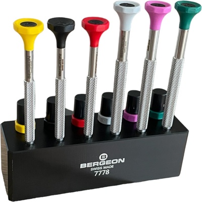 Bergeon Стойка за отвертки Bergeon 7778 с 6 отвертки и резервни остриета