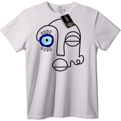 NOONEBRAND Тениска Синьо око Абстрактно изкуство - XS, Black