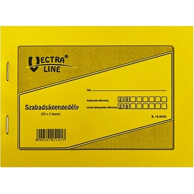 VECTRALINE Формуляр за разрешение за отпуск VECTRALINE A/6 хоризонтален 50x2 листа B18-49/V (B18-49/V)