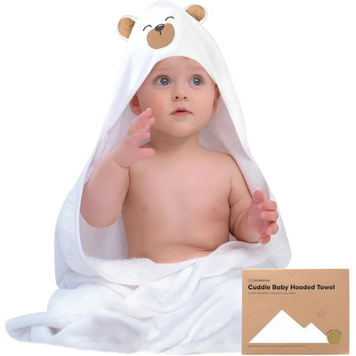 KeaBabies Хавлия с качулка KeaBabies - От органичен бамбук, 89 x 89 cm, кафяво мече (KB-HTCD-GRI)