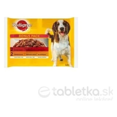 Mars PEDIGREE kapsička dog ADULT Multipack hovädzie&hydinové mäso v želé 4 x 100 g