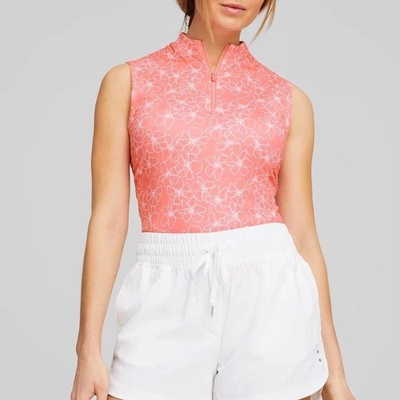 Puma Womens Cloudspun Island Flower Sleeveless Polo Loveable