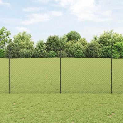 OMAXI Plot s řetězovým odkazem a sloupkem 10 x 1,4 m Šedá Síťovina 925091