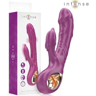 Intense halle multifunction vibrator with dolphin stimulating tongue purple