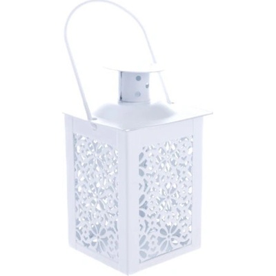 Dakls, Kovová lucerna, bílá, – Zboží Mobilmania