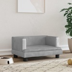 vidaXL Кучешко легло светлосиво 60x40x30 см кадифе (171907)