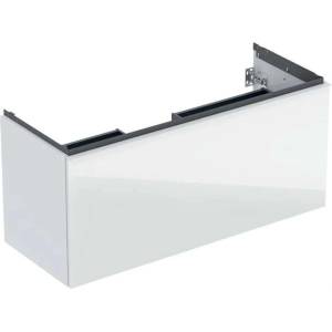 Geberit Acanto - Шкафче за умивалник, 118x54x48 см, 2 чекмеджета, стъкло/бяло 503.006. 01.2 (503.006.01.2)