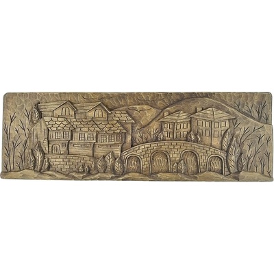 Дърворезбовано пано Възрожденски къщи от Балкана (5445)