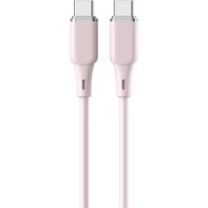 Lemontti Liquid Silicon Type-C към Type-C кабел, PD 60W, 1.2 м, розов (LEMCPSTCF60R)