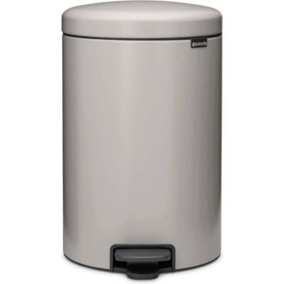 Brabantia Кош за боклук с педал Brabantia NewIcon 1010441, 20 л, Плавно затваряне, Противоплъзгаща основа, Светлосив (1010441)