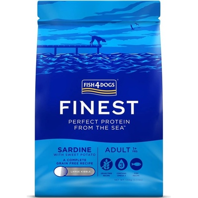 Fish4dogs veľké psov Finest sardinka so sladkými zemiakmi 1,5 kg