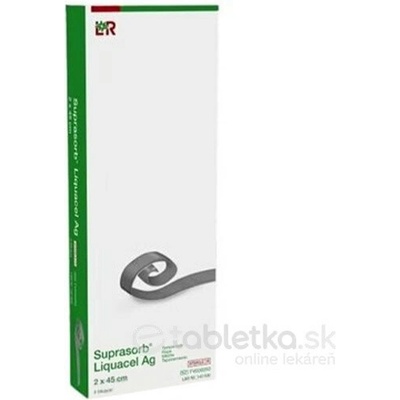 Suprasorb Liquacel Ag Krytie na rany, antimikrobiálne 2 x 45 cm, 5 ks