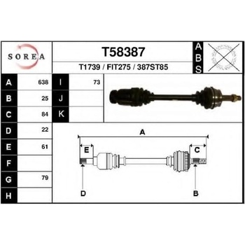 EAI Hnací hřídel EAI T58387