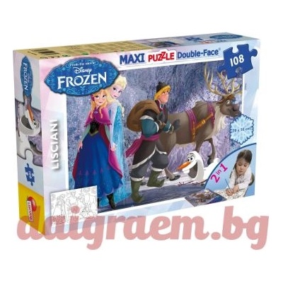 Lisciani Пъзел lisciani 46898 - 108 части - Замръзналото кралство, двулицев пъзел (li46898)