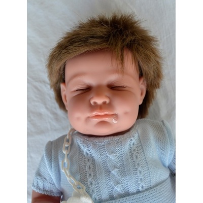 Marina & Pau Reborn miminko spící chlapeček Tobiáš od firmy Baby Dreams Blue 45 cm