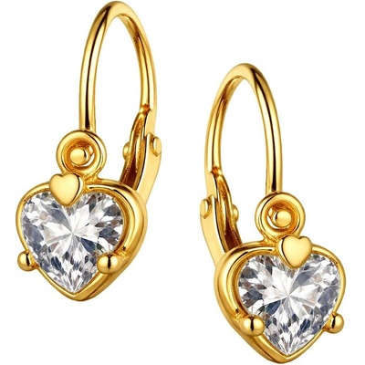 Zlaton Náušnice žluté zlato srdce s kamenem visací 1.3cm 1.15g 000620205243