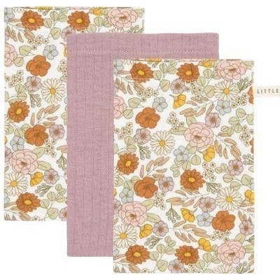 Little Dutch žínky 21x14 Vintage Little Flowers / Pure Mauve 3 ks
