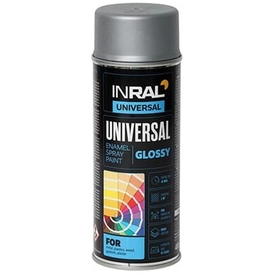 Inral Uni farba v spreji 400 ml RAL 9006 metalická biely hliník