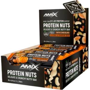 AMIX Protein Nuts Crunchy Nutty Bar [25 x 40 грама] Бадеми с тиквено семе