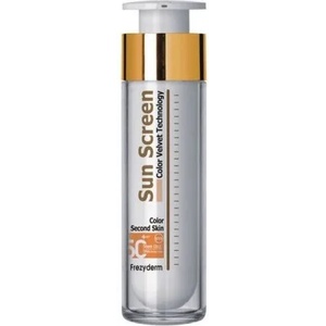  Слънцезащитен кадифен крем за лице цветен, Frezyderm Sun Screen Velvet Color Face Cream SPF50+ 50ml