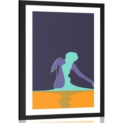 Plakát s paspartou záhadná žena - 40x60 silver