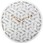 NeXtime Стенен часовник Discrete бял (3215WI)