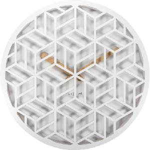 NeXtime Стенен часовник Discrete бял (3215WI)