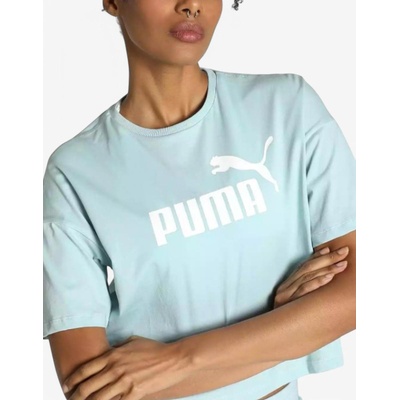 PUMA Essentials Cropped Logo Tee Blue