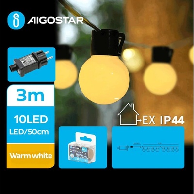 Aigostar B.V. LED Vonkajšia dekoratívna reťaz 10xLED 3m IP44 teplá biela AI1446