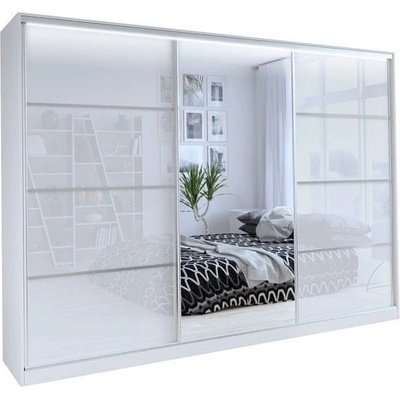 Nejlevnější nábytek Litolaris 250 se zrcadlem bílý lesk
