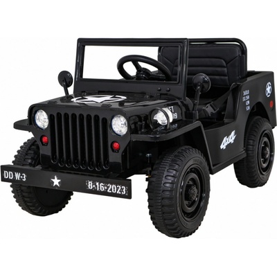 Tomido elektrický vojenský jeep willys SMALL 4x4 černý JH-103
