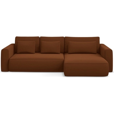 makamii Теракотен кадифен разтегателен ъглов диван с място за съхранение (десен ъгъл) Kapua - Makamii (KAPUA_RCF_M_3_P1_C12)