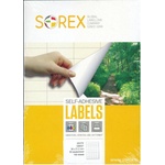 Sorex Самозалепващи етикети, прави 7/3.7см 24 етикета/лист, оп. 100 бр